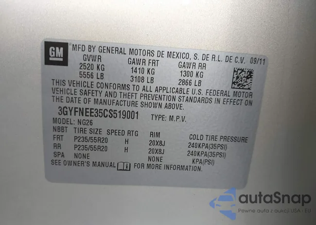 3GYFNEE35CS519001: 43591576