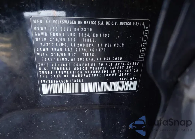 3VV2B7AX5JM133781: 43591714