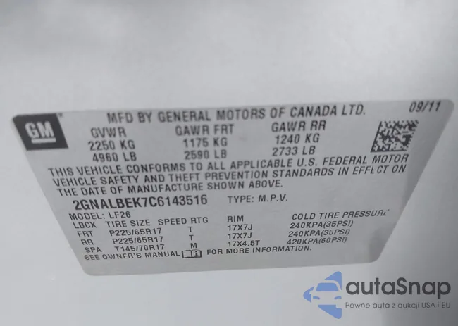 2GNALBEK7C6143516: 43591719