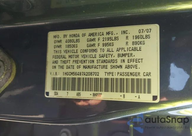 1HGCM56497A208702: 43590954