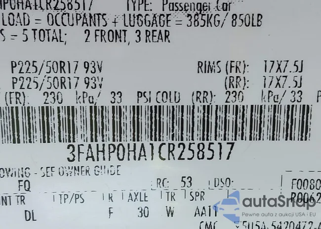 3FAHP0HA1CR258517: 43591129