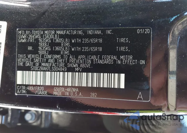 5TDCZRAH7LS004849: 43592332