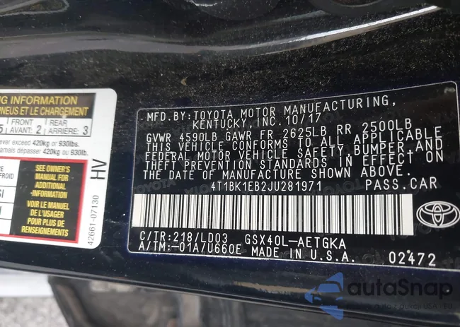 4T1BK1EB2JU281971: 43592352