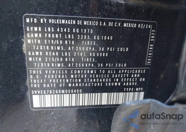 3VVEX7B26RM056450: 43592468