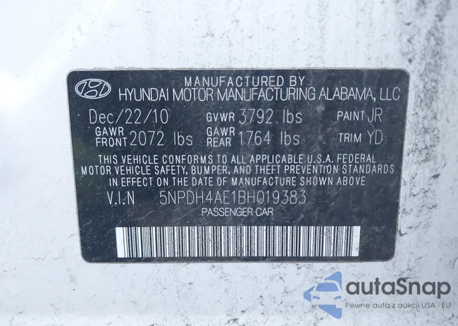 5NPDH4AE1BH019383: 43592525