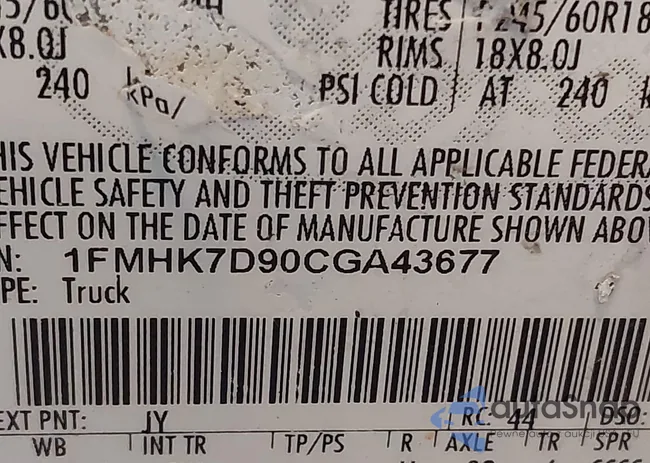 1FMHK7D90CGA43677: 43592769