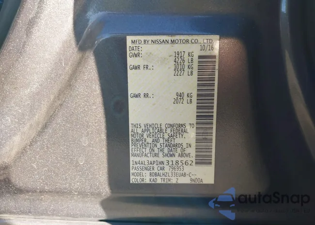 1N4AL3AP1HN318562: 43592846