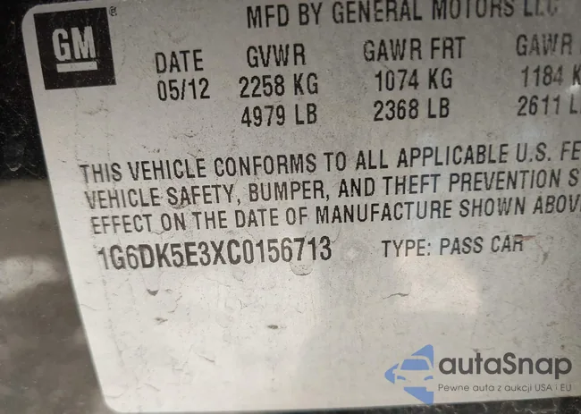 1G6DK5E3XC0156713: 43592853