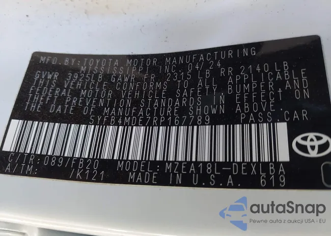 5YFB4MDE7RP167789: 43591920