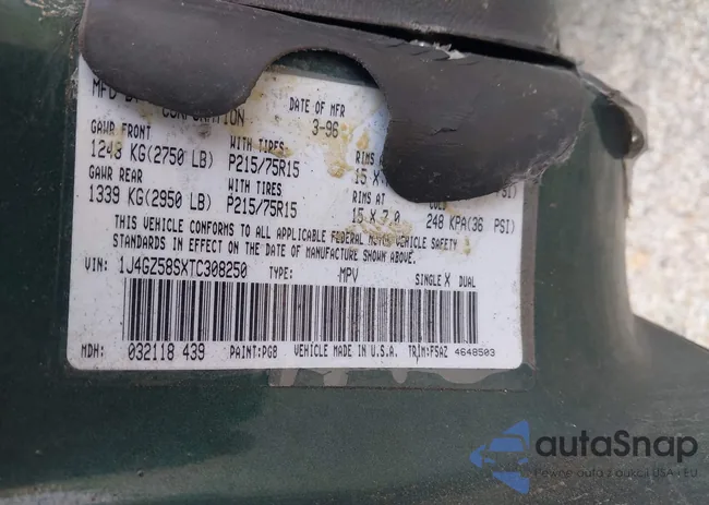 1J4GZ58SXTC308250: 43591970