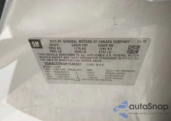 2GNALCEK0H1546361: 43593531