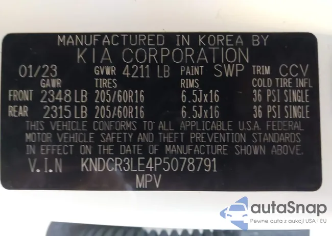 KNDCR3LE4P5078791: 43593650