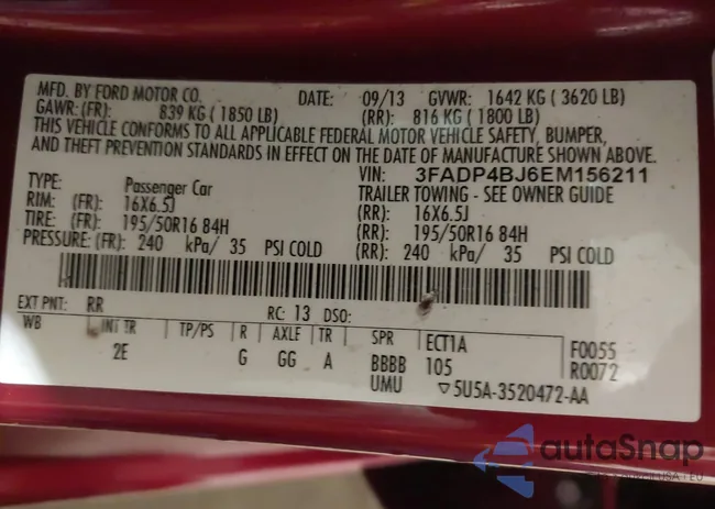 3FADP4BJ6EM156211: 43593653