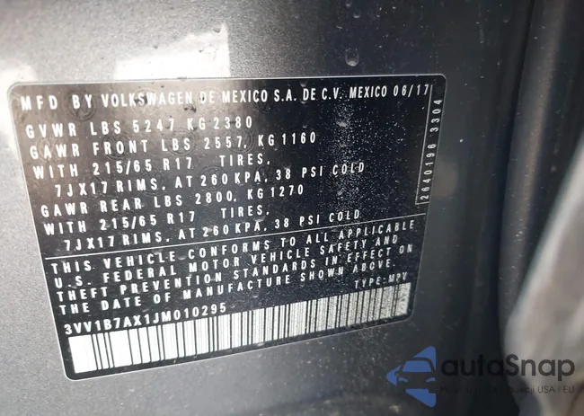 3VV1B7AX1JM010295: 43593766