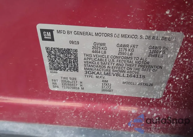 3GKALMEV8LL164115: 43593070