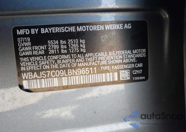 WBAJS7C09LBN96511: 43593123