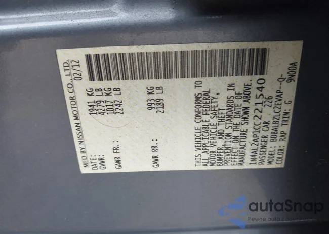 1N4AL2AP1CC221540: 43594354