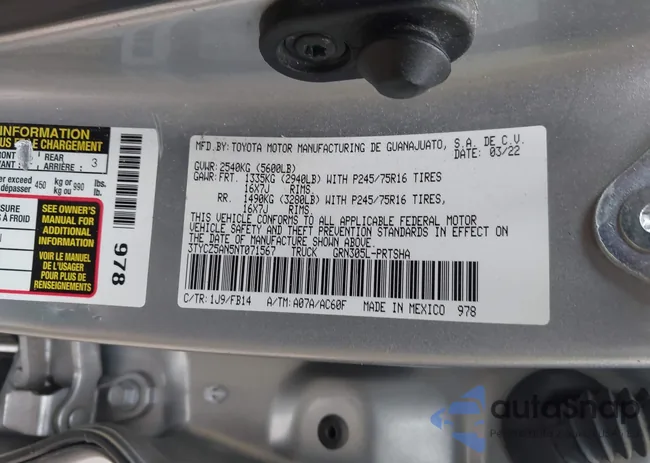 3TYCZ5AN5NT071567: 43594391