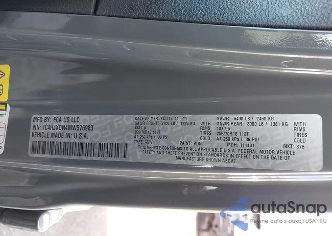 1C4HJXDN4MW576983: 43594506