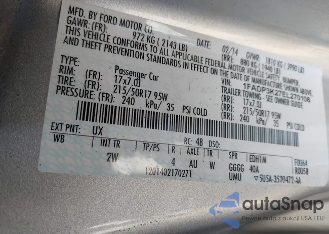 1FADP3K27EL270108: 43594560