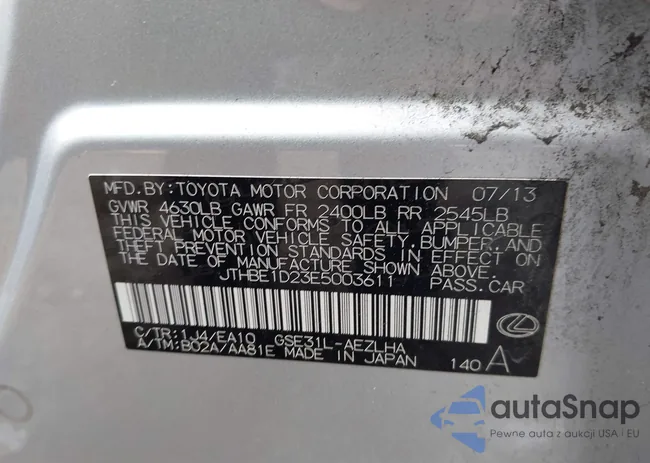 JTHBE1D23E5003611: 43594691