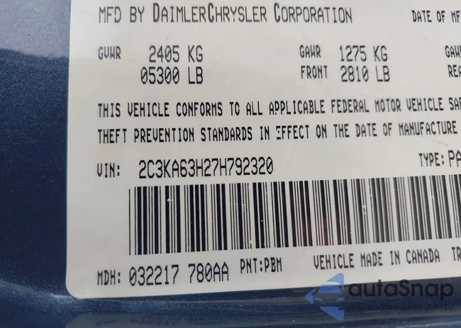 2C3KA63H27H792320: 43594705