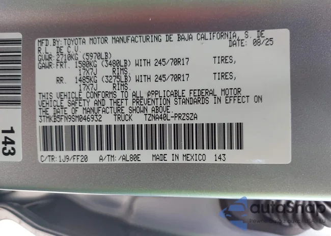 3TMKB5FN9SM046932: 43594802