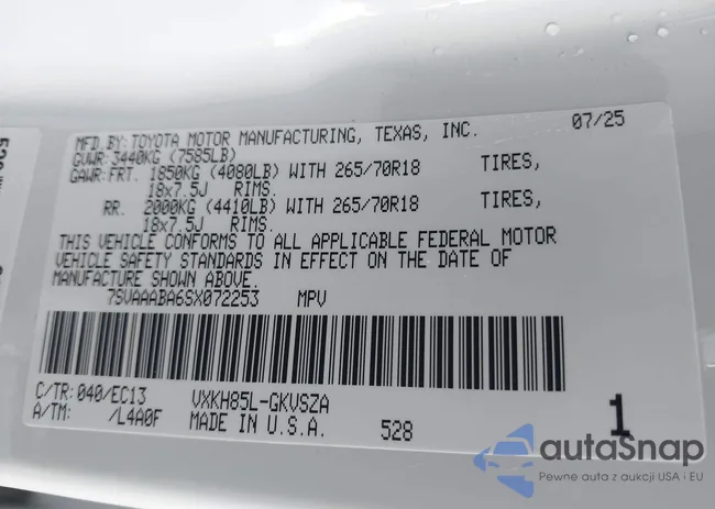 7SVAAABA6SX072253: 43594829