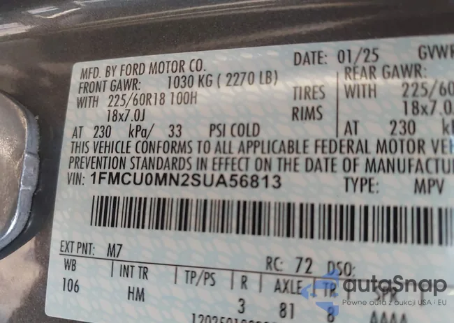 1FMCU0MN2SUA56813: 43594058