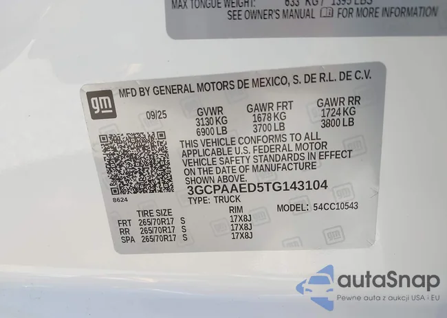 3GCPAAED5TG143104: 43594061