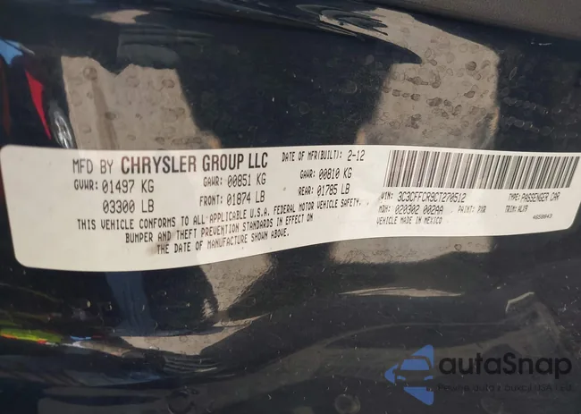 3C3CFFCR9CT270512: 43594187