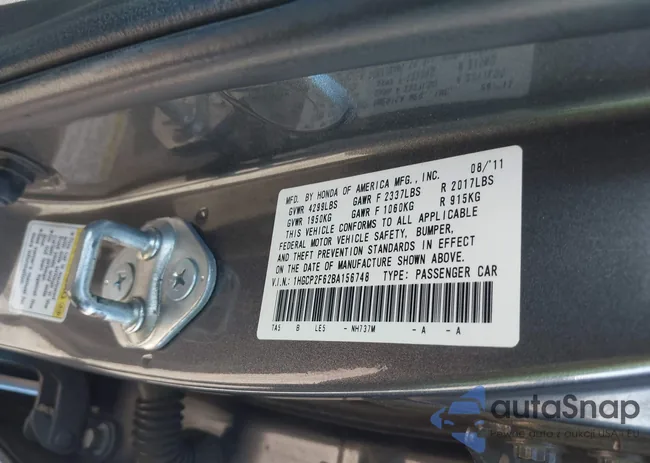 1HGCP2F62BA156748: 43594245