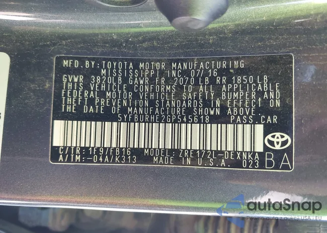 5YFBURHE2GP545618: 43594281