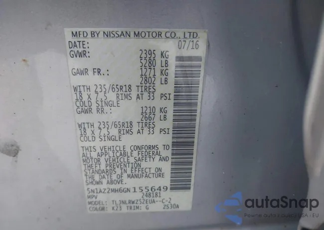 5N1AZ2MH6GN155649: 43595613