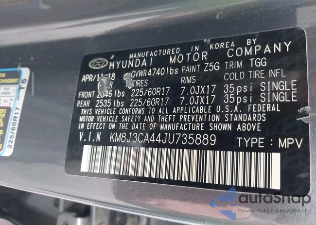 KM8J3CA44JU735889: 43595665