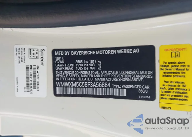 WMWXM5C58F3A56864: 43595666