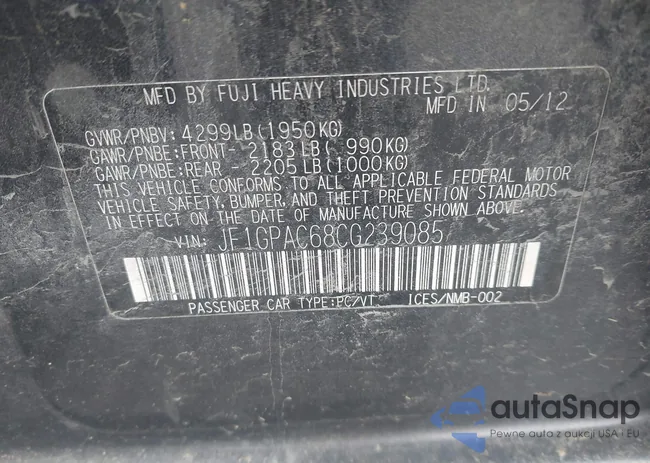 JF1GPAC68CG239085: 43595703