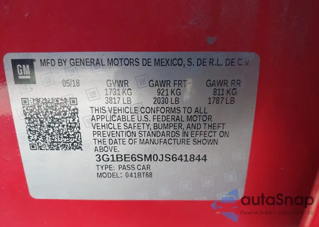 3G1BE6SM0JS641844: 43595714