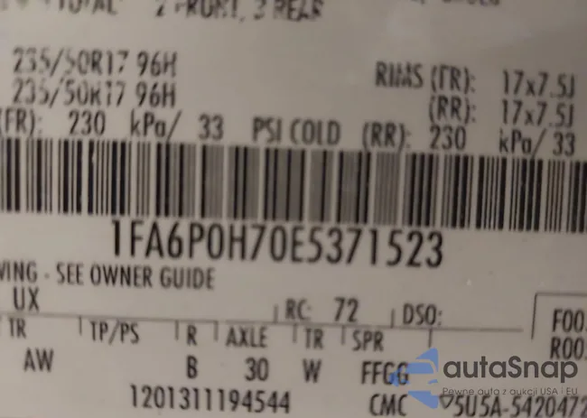 1FA6P0H70E5371523: 43595720