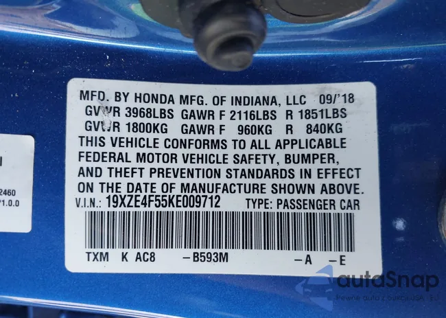 19XZE4F55KE009712: 43595745