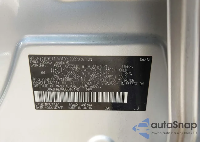 JTMZFREV9D5010470: 43595871