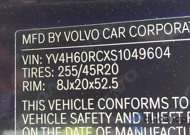 YV4H60RCXS1049604: 43594924