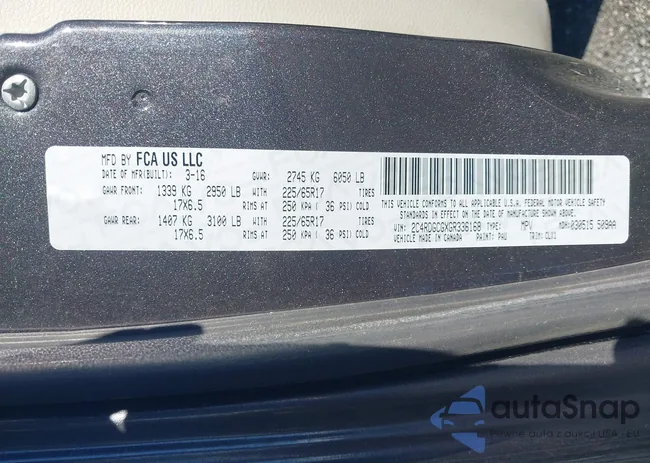 2C4RDGCGXGR336168: 43594941