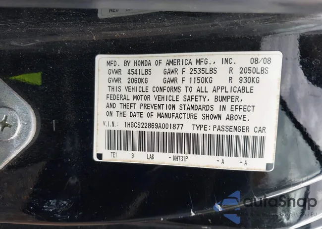 1HGCS22869A001877: 43594963