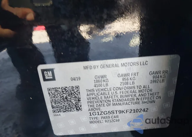 1G1ZG5ST9KF210242: 43594990