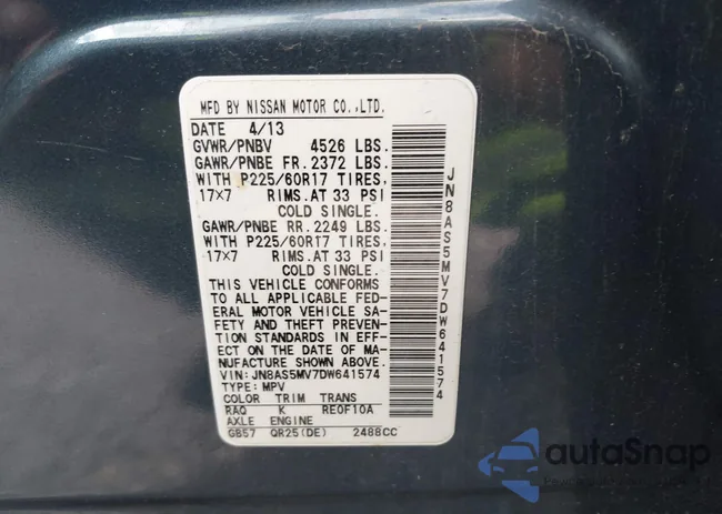 JN8AS5MV7DW641574: 43595182