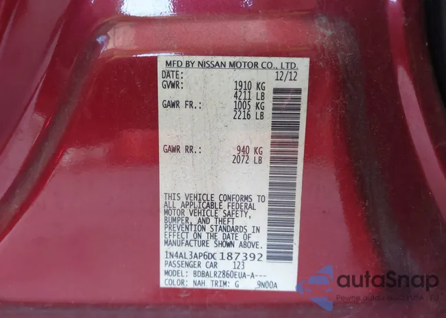 1N4AL3AP6DC187392: 43596425