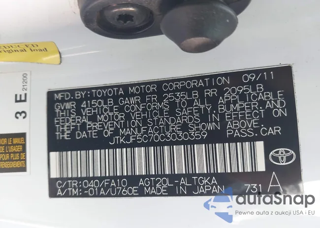 JTKJF5C70C3030359: 43596522