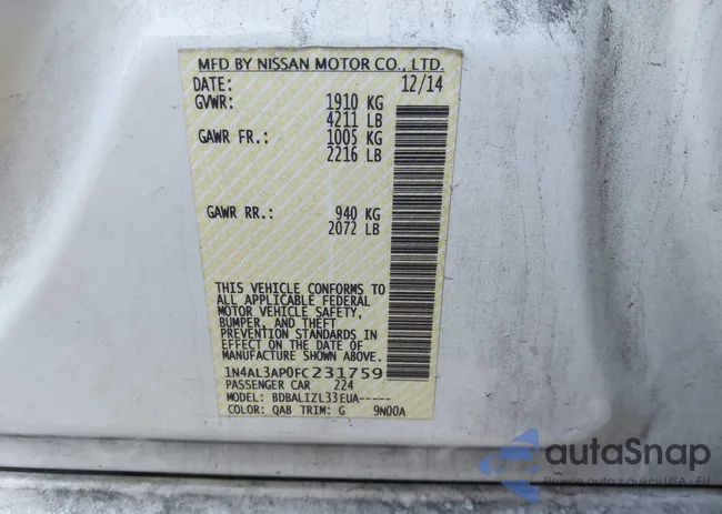 1N4AL3AP0FC231759: 43596543