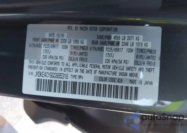 JM3KE4CY9G0885318: 43596555